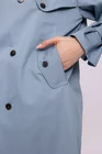 Trench la două rânduri de nasturi bleu JKCT0203 thumbnail picture - 