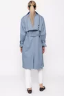 Trench la două rânduri de nasturi bleu JKCT0203 thumbnail picture - 