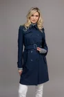 Trenci cambrat cu cordon bleumarin S6302 thumbnail picture - 