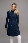 Trenci cambrat cu cordon bleumarin S6302 thumbnail picture - 
