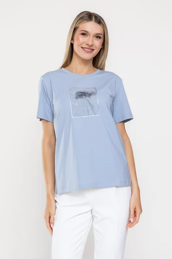Tricou bumbac albastru  BMM0318