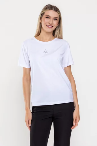 Tricou bumbac bike alb BMM0313