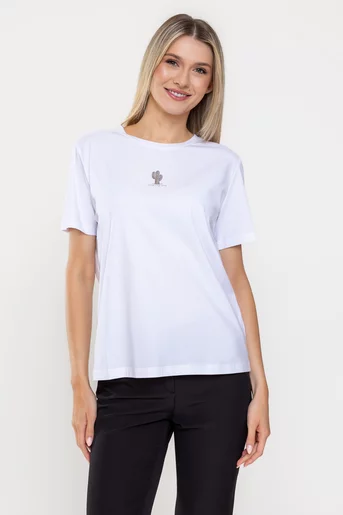 Tricou bumbac cactus alb  BMM0325