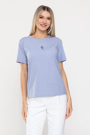 Tricou bumbac cactus albastru  BMM0325