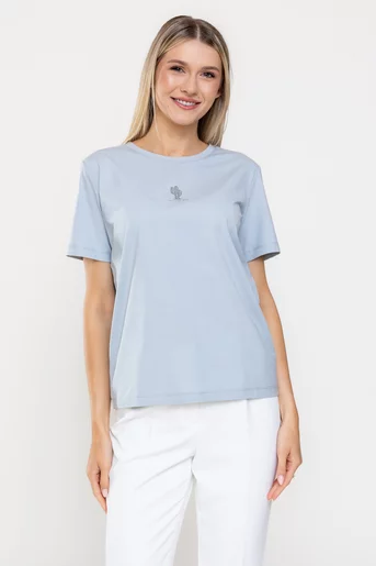 Tricou bumbac cactus albastru deschis BMM0325