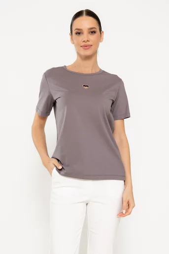 Tricou bumbac cu decupaj inimă gri BMM0307