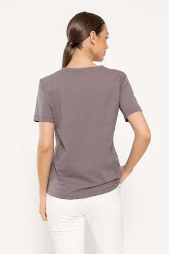 Tricou bumbac cu decupaj inimă gri BMM0307