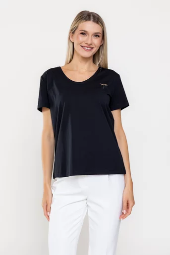 Tricou bumbac cu libelulă negru BMM0321