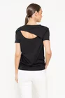 Tricou bumbac cu spate decupat hello negru BMM0304 thumbnail picture - 