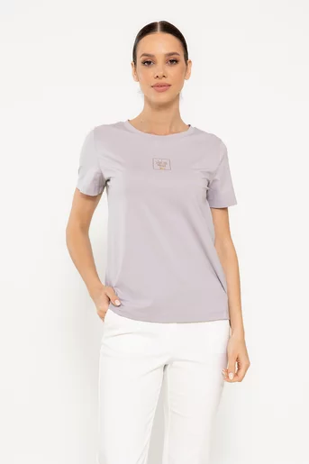 Tricou bumbac cu spate decupat hello roz BMM0304