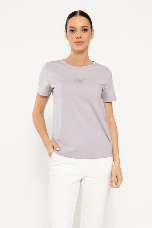 Tricou bumbac cu spate decupat hello roz BMM0304 picture - 1