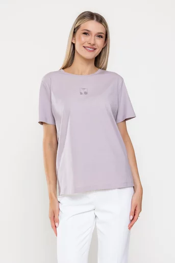 Tricou bumbac decor cireșe roz BMM0316