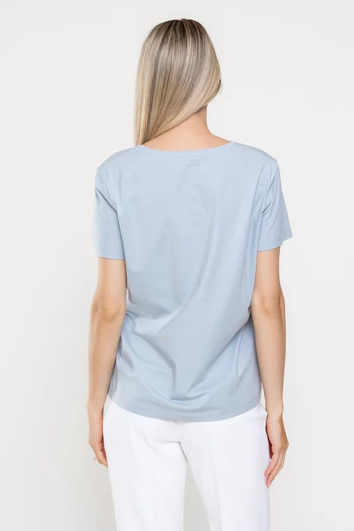 Tricou bumbac decorat cu fluturi albastru BMM0314 picture - 2
