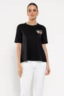 Tricou bumbac decorat cu fructe negru BROS0301 thumbnail picture - 