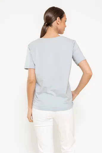 Tricou bumbac decorat cu libelulă vernil BMM0303