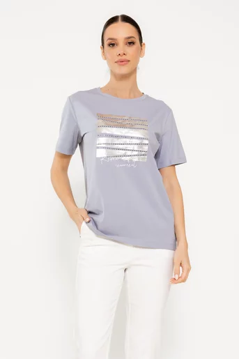Tricou bumbac gold square bleu BMM0308