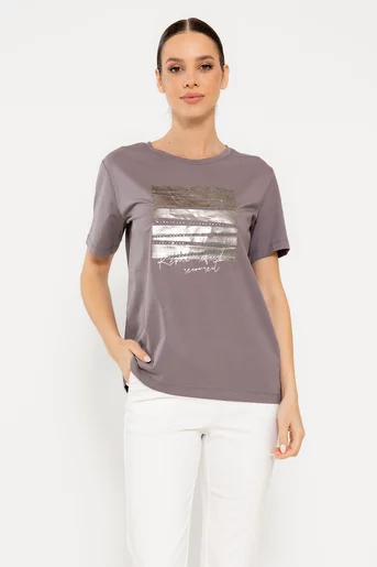 Tricou bumbac gold square gri BMM0308