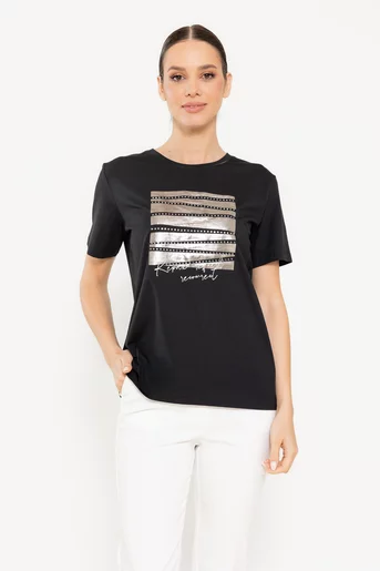 Tricou bumbac gold square negru BMM0308