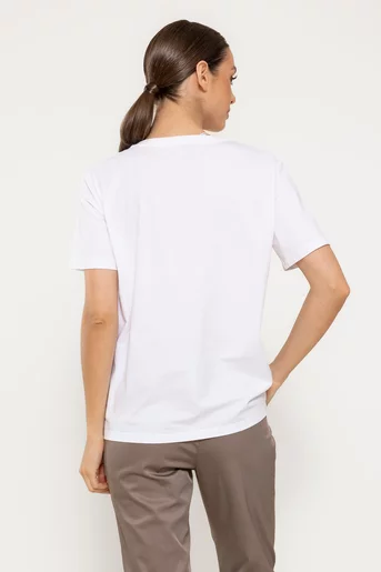 Tricou bumbac grafic alb BMM0302