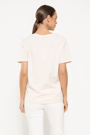 Tricou bumbac grafic bej BMM0302