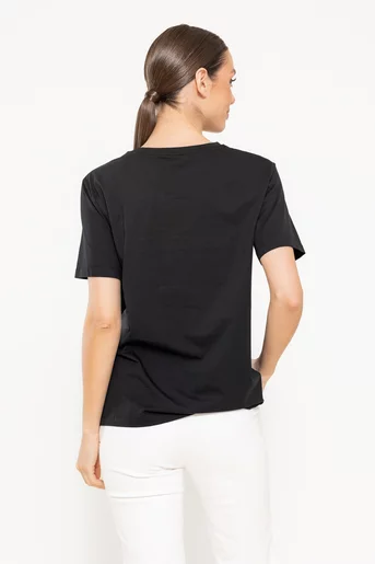 Tricou bumbac grafic negru BMM0302