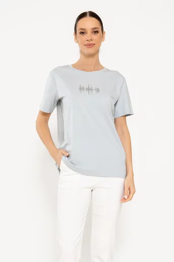 Tricou bumbac grafic vernil BMM0302
