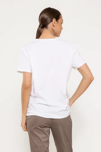Tricou bumbac imprimeu stars alb BMM0312