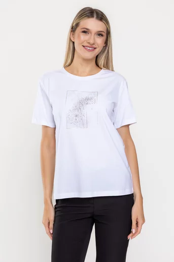 Tricou bumbac panou păpădie alb BMM0324