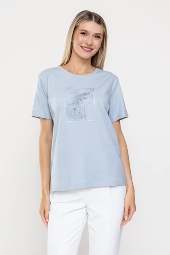 Tricou bumbac panou păpădie albastru BMM0324