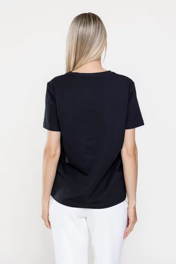 Tricou bumbac panou păpădie negru BMM0324