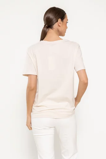 Tricou bumbac wildflowers bej BMM0311