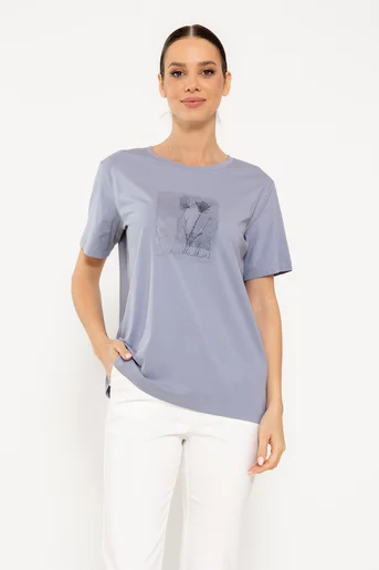 Tricou bumbac wildflowers bleu BMM0311
