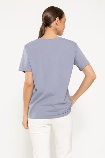 Tricou bumbac wildflowers bleu BMM0311