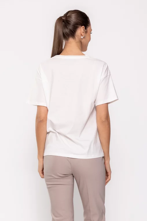 Tricou casual cu strasuri albastru BDP0202 picture - 2