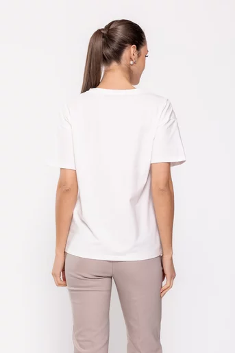 Tricou casual cu strasuri roz BDP0202