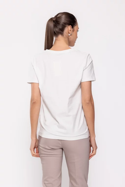Tricou casual din bumbac alb BLI0237 picture - 2