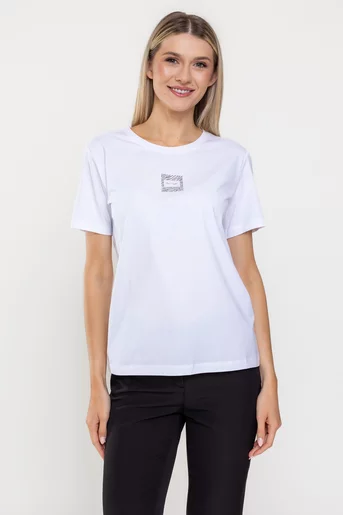 Tricou casual din  bumbac alb BMM0322