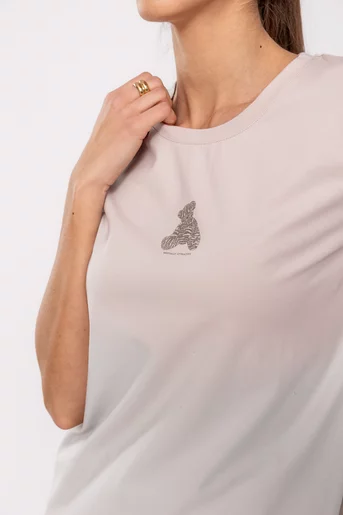 Tricou casual din bumbac bej BLI0242