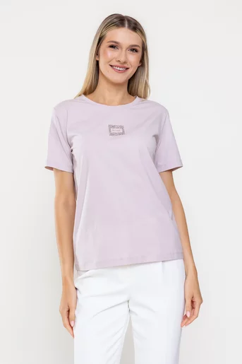 Tricou casual din  bumbac  roz BMM0322