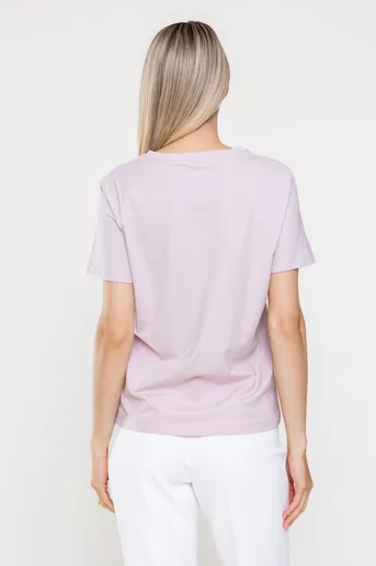 Tricou casual din  bumbac  roz BMM0322
