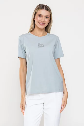 Tricou casual din  bumbac verde BMM0322
