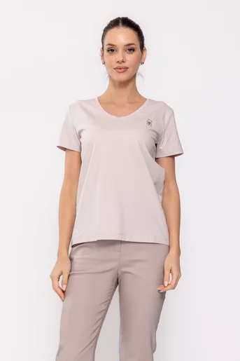 Tricou casual în anchior bej BLI0243