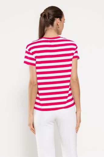 Tricou cu dungi late fucsia BROS0303