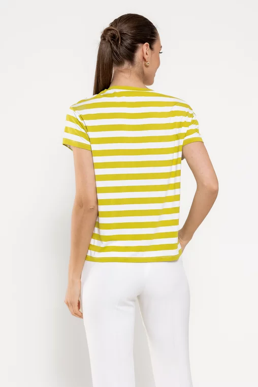 Tricou cu dungi late lime BROS0303 picture - 2