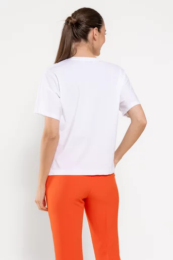 Tricou lejer cu broderie florală ivory BROS0302