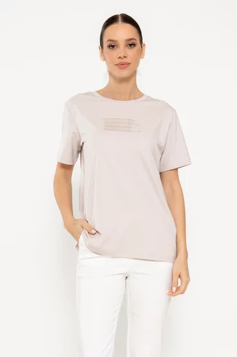 Tricou stripes bej BMM0305