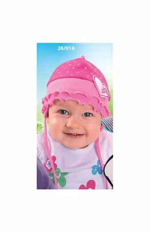 Caciula din bumbac pentru bebelusi 1-12 luni - AJS 26-014 roz