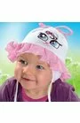 Caciula din bumbac pentru fetite 1-12 luni - AJS 26-011 alb, roz, fucsia, mov