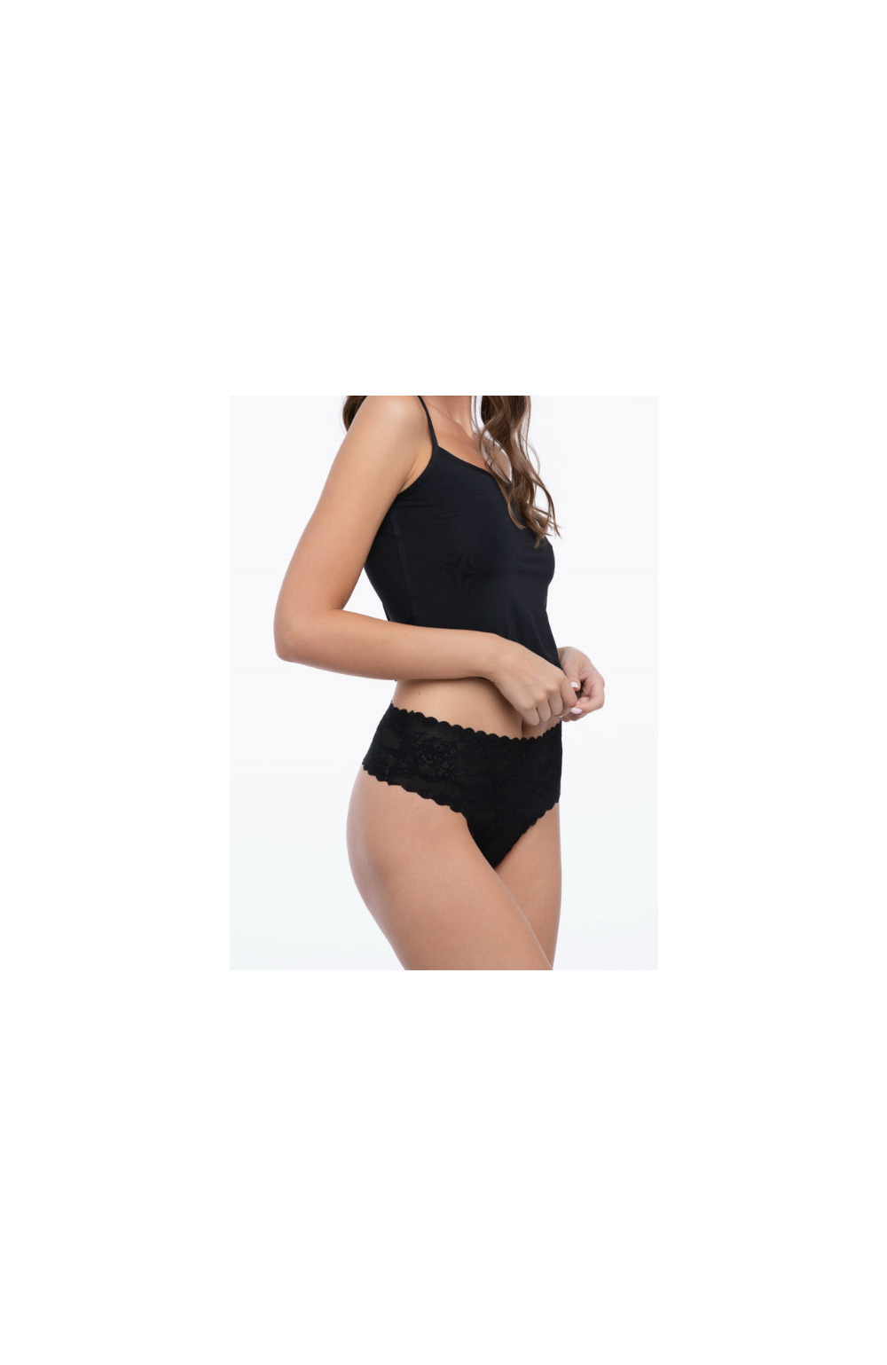 Chilot dama dantela fara cusaturi, talie inalta, Invisible-Line Julimex Bellie Maxi String- negru, rosu