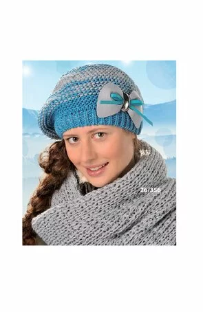 Fular tricotat pentru fete peste 12 ani - AJS 26-356 gri deschis, gri inchis, mov, visiniu, bej, negru, fucsia